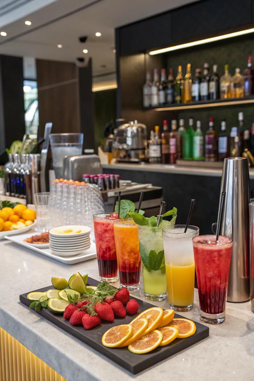 A revitalizing drink selection to keep the celebration lively.