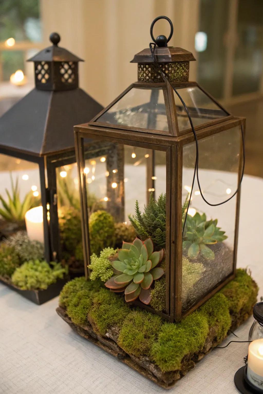 Lights decorated with spring pieces add elegance to any space.