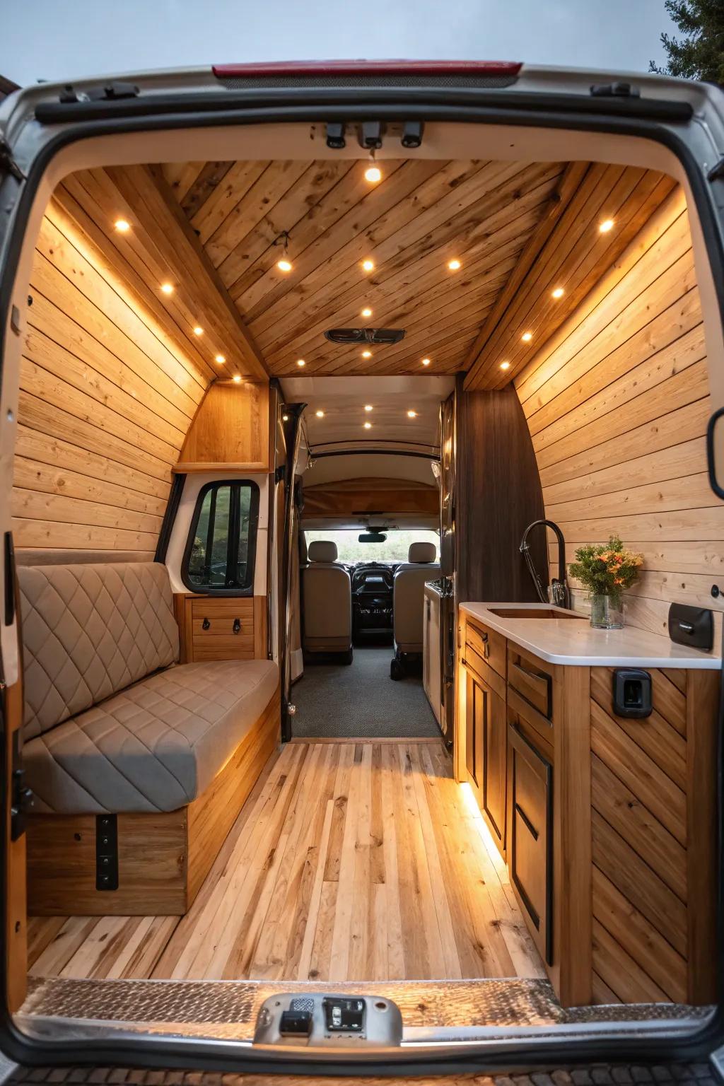 Wood cladding adds a touch of warmth and class.