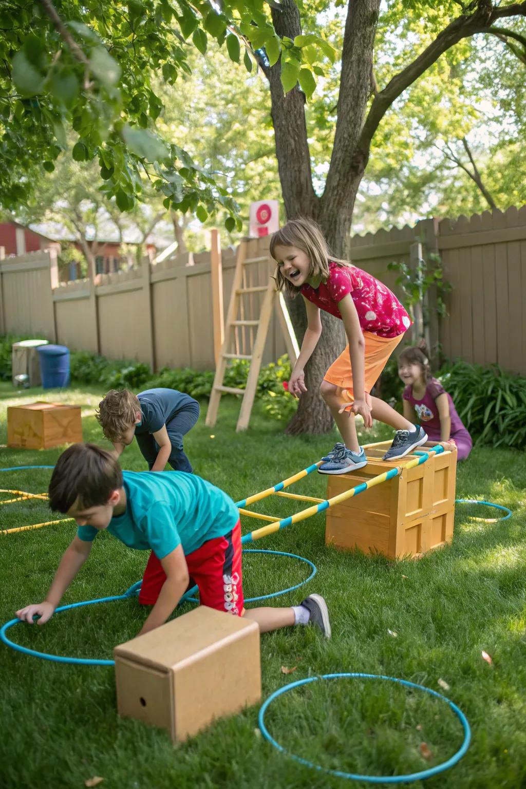 Engage your children with a joyful and dynamic challenge course.