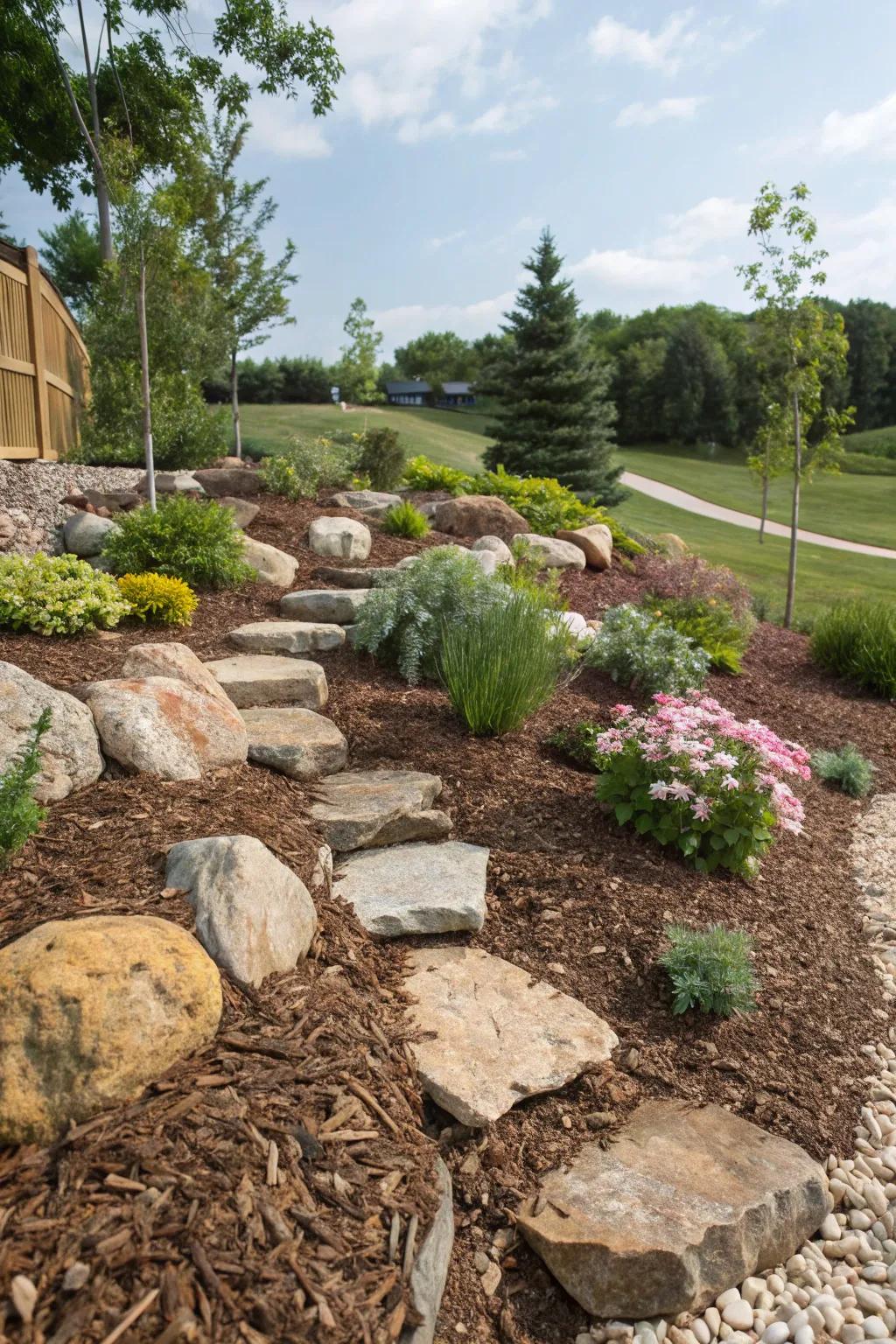Bring dimension to your garden with layered materials.