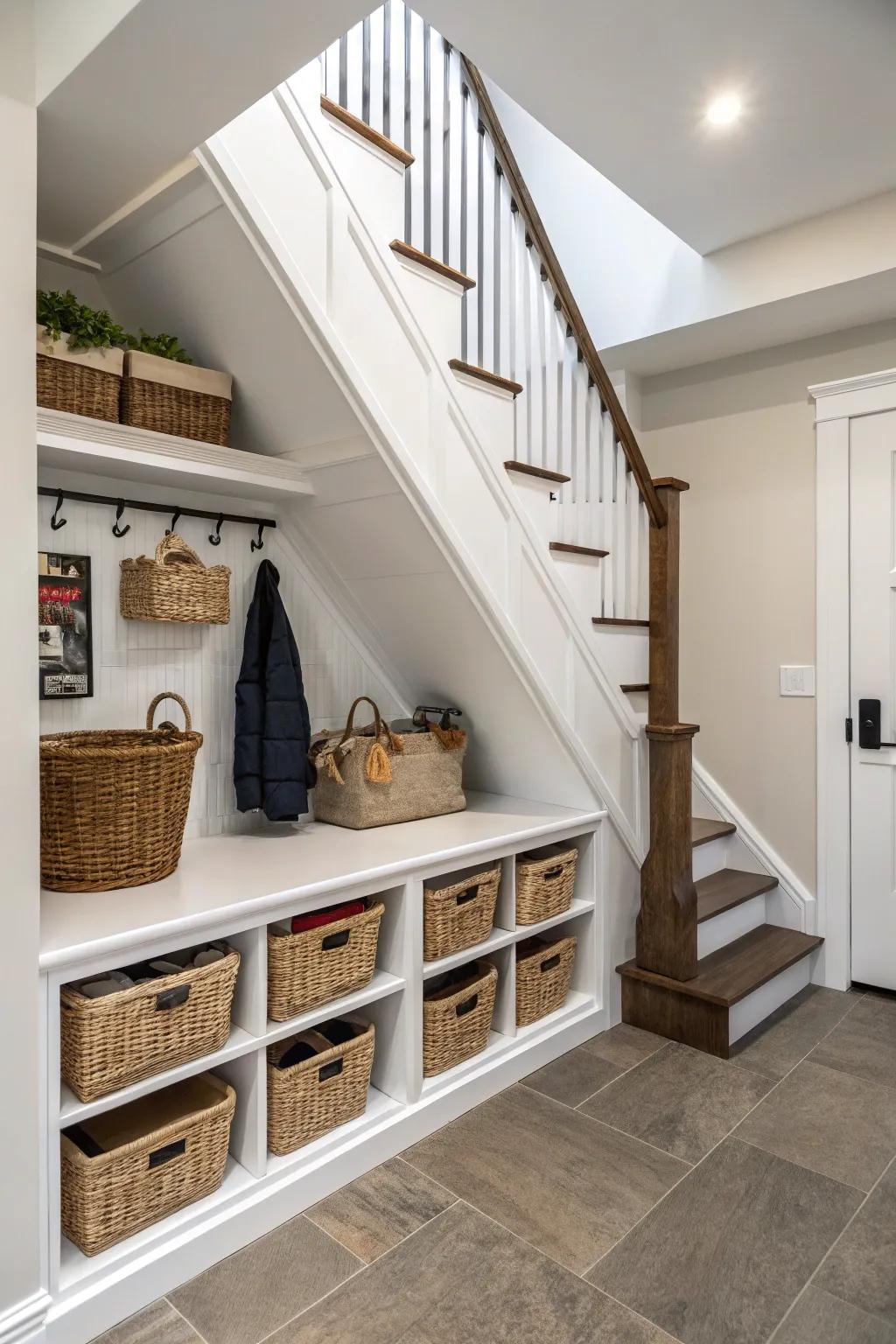 Making use of under-stair space.