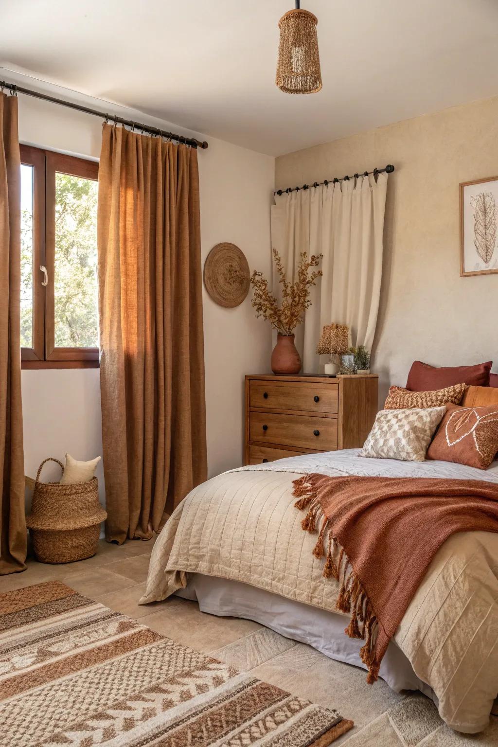 Set a tranquil mood with a warm color scheme.