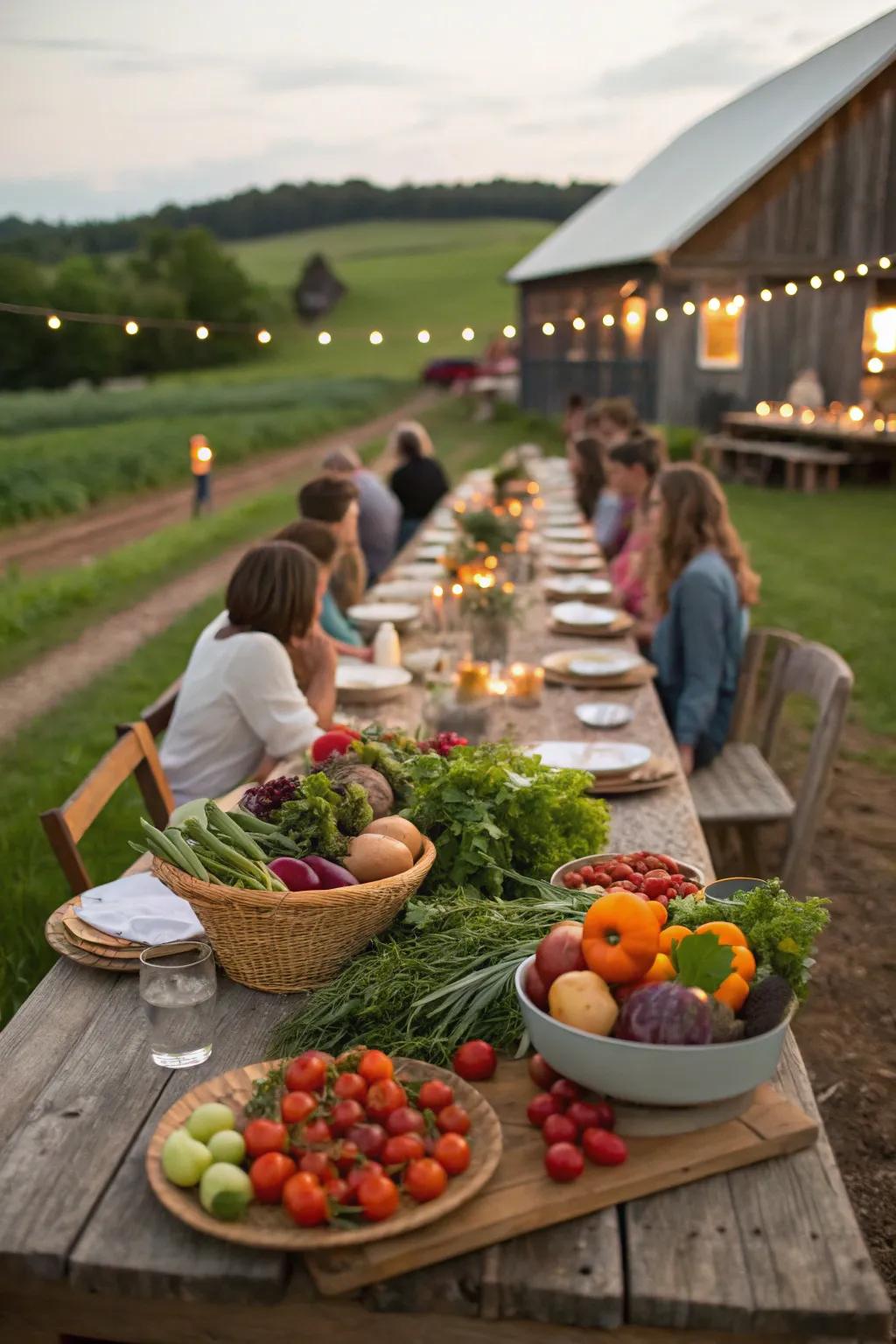 A natural gathering focused on fresh ingredients.
