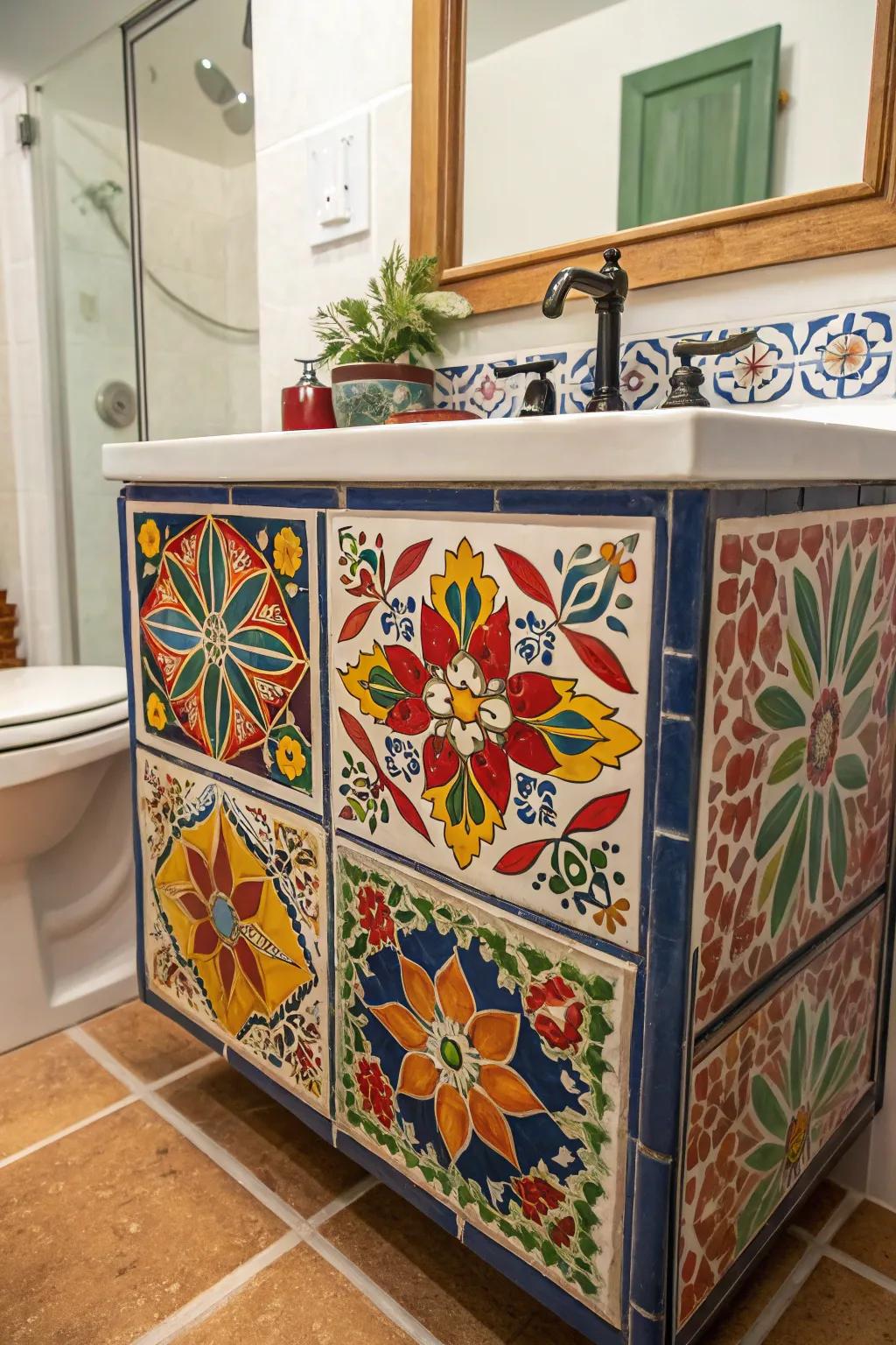 Add character to your bathroom vanity with Andalusian ceramics.
