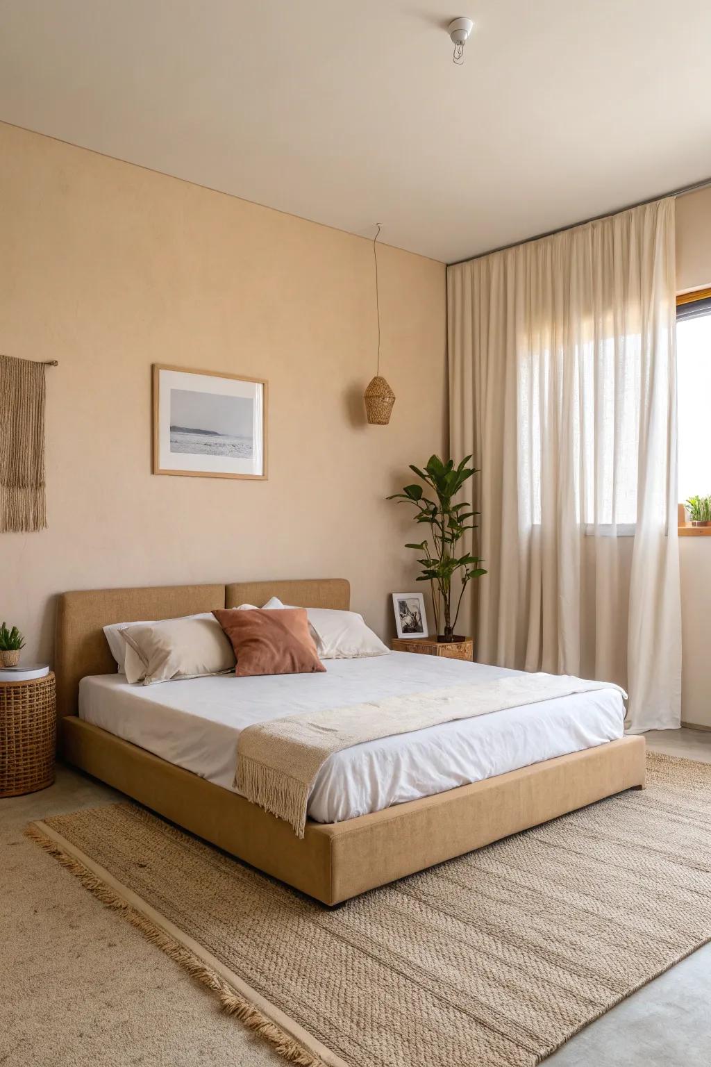 A minimalist approach lets the beige tones take center stage.