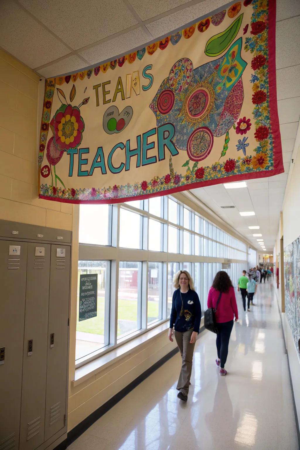 A vibrant fabric banner that’s both eco-friendly and attractive.