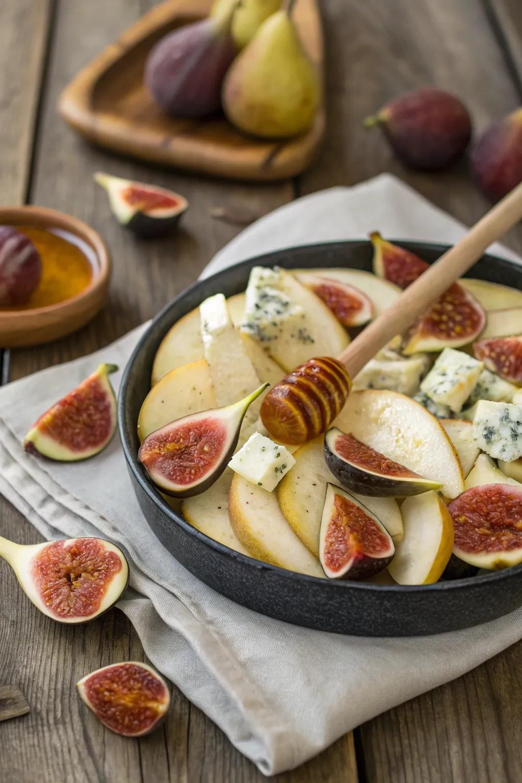 A decadent berry and fig platter for a sweet and savory experience.