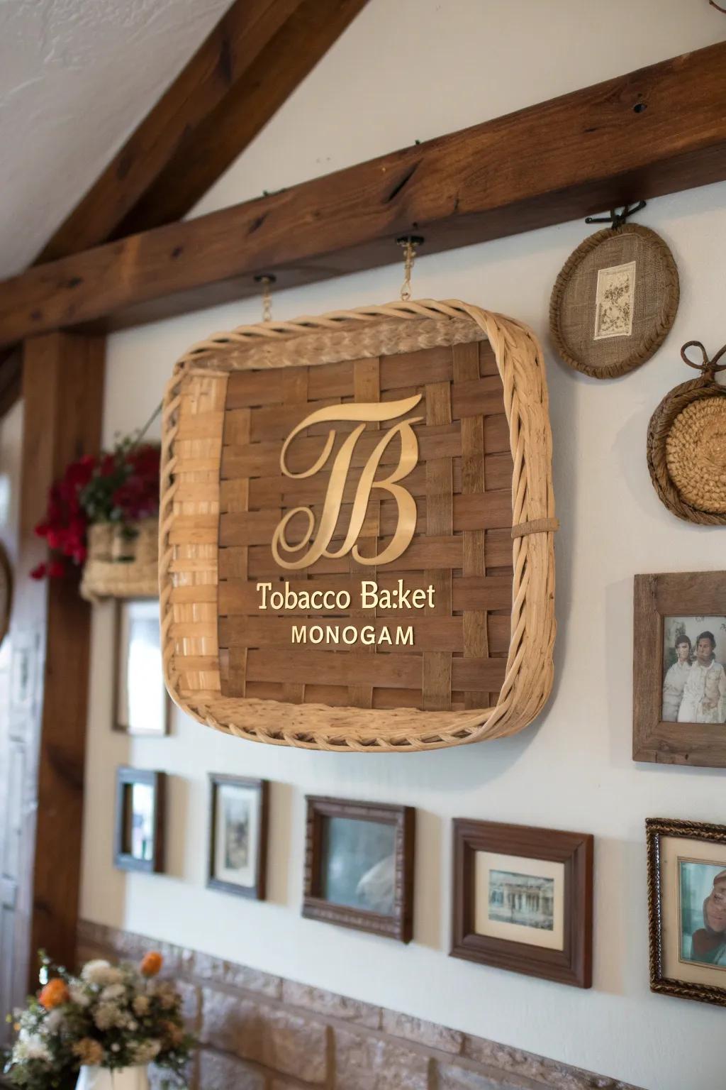 Make it personal using a monogrammed grain exchange frame.