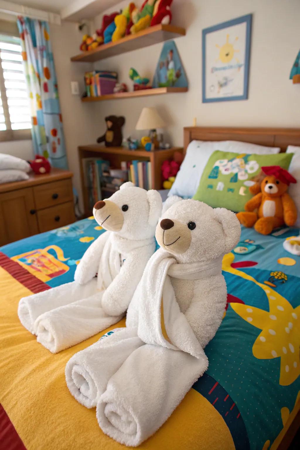 Amuse visitors through ursine-shaped textile creations.