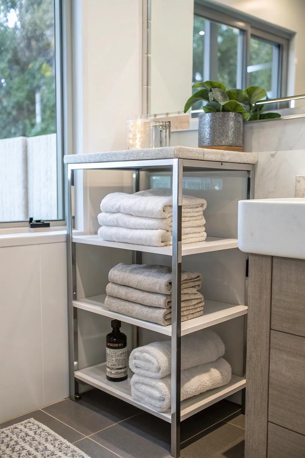 Corner shelving sections take advantage of often-overlooked areas.