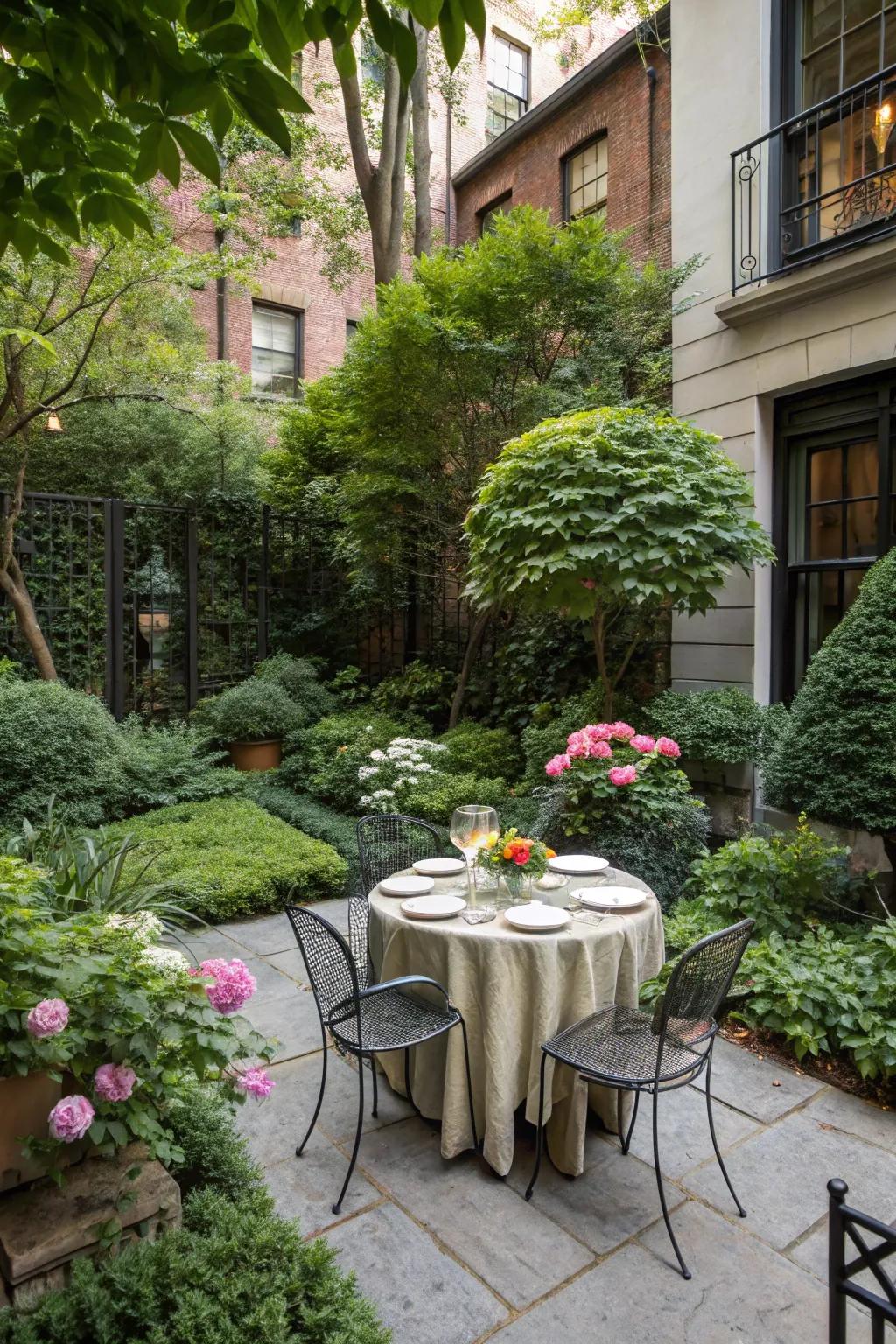 Dine al fresco in a charming setting.