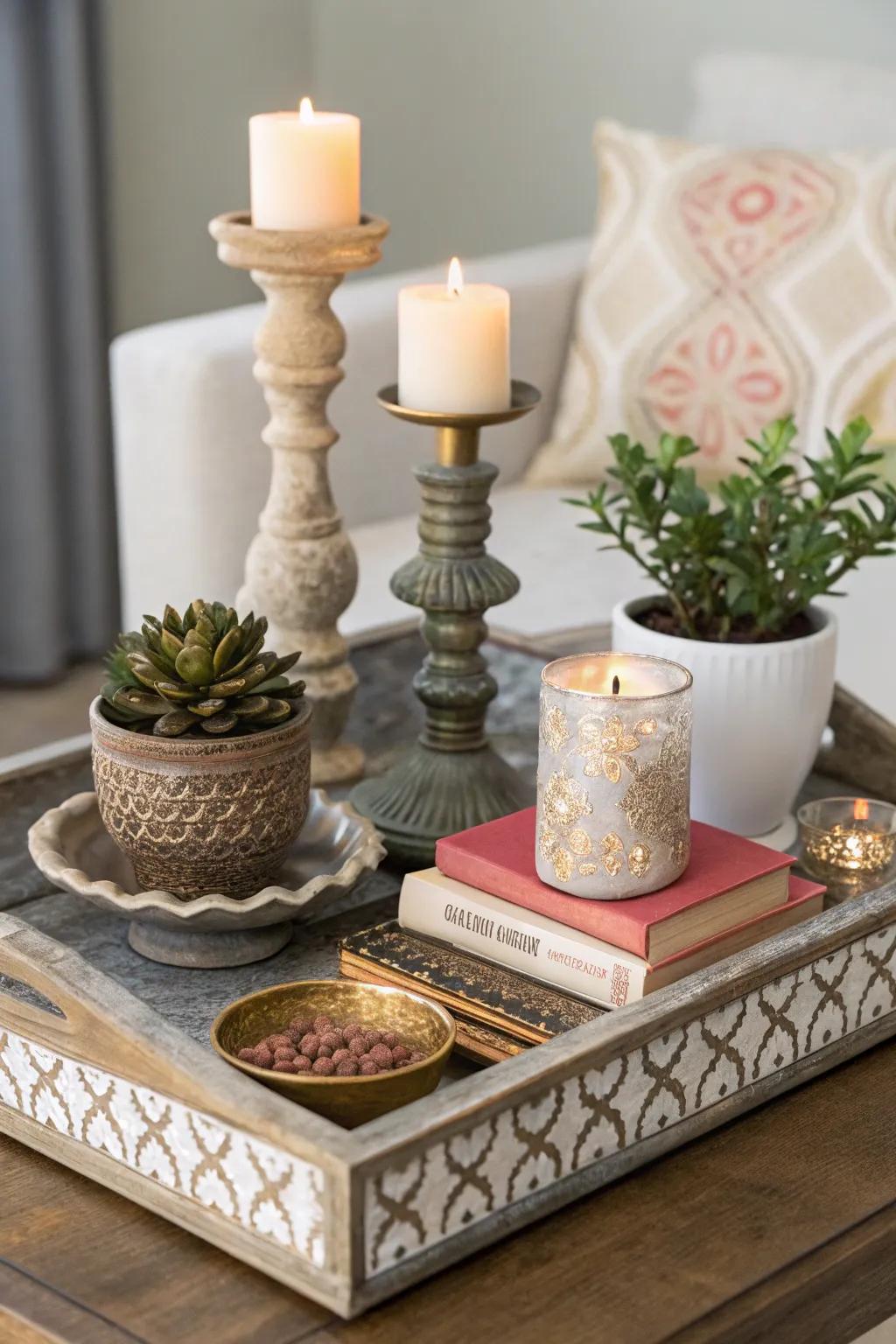 Spark curiosity with varied heights across the tray.