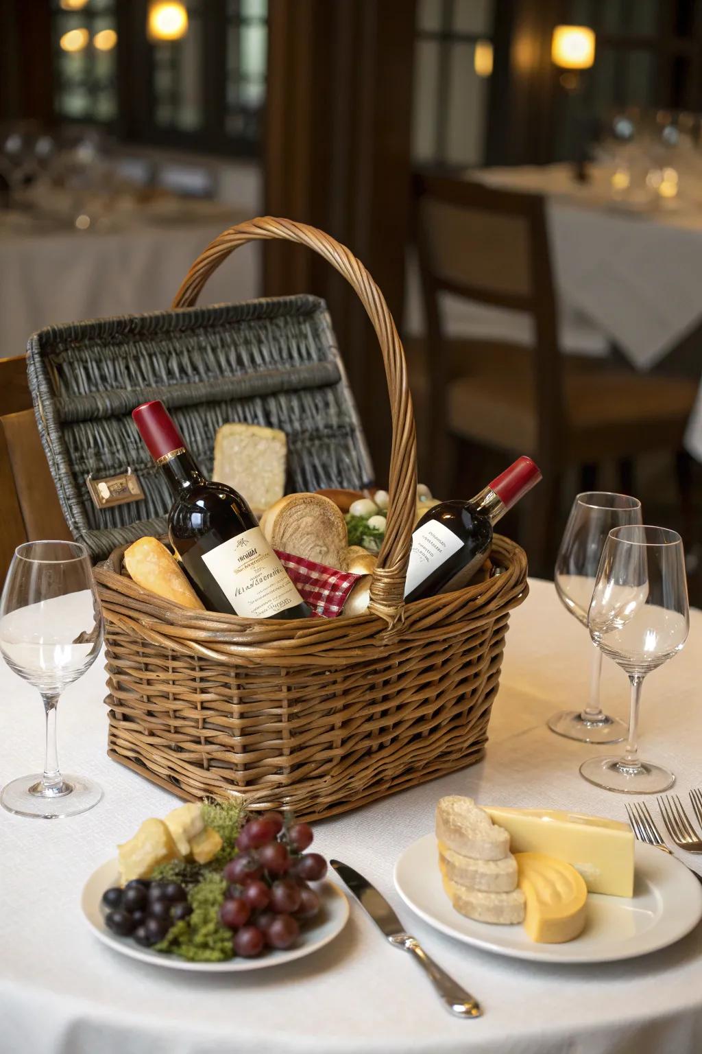 A refined wine basket for true connoisseurs.