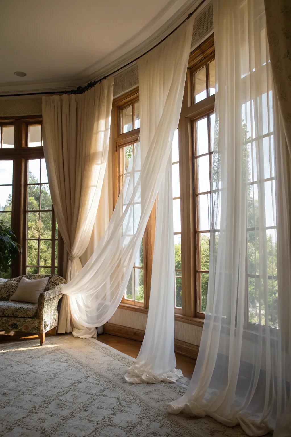 Invite peace with netting window coverings.