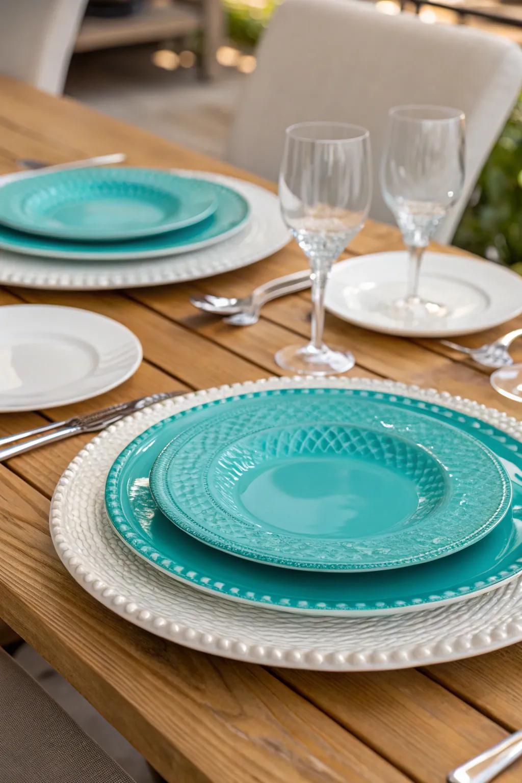 Serving plates add dimension and elegance to your table arrangement.