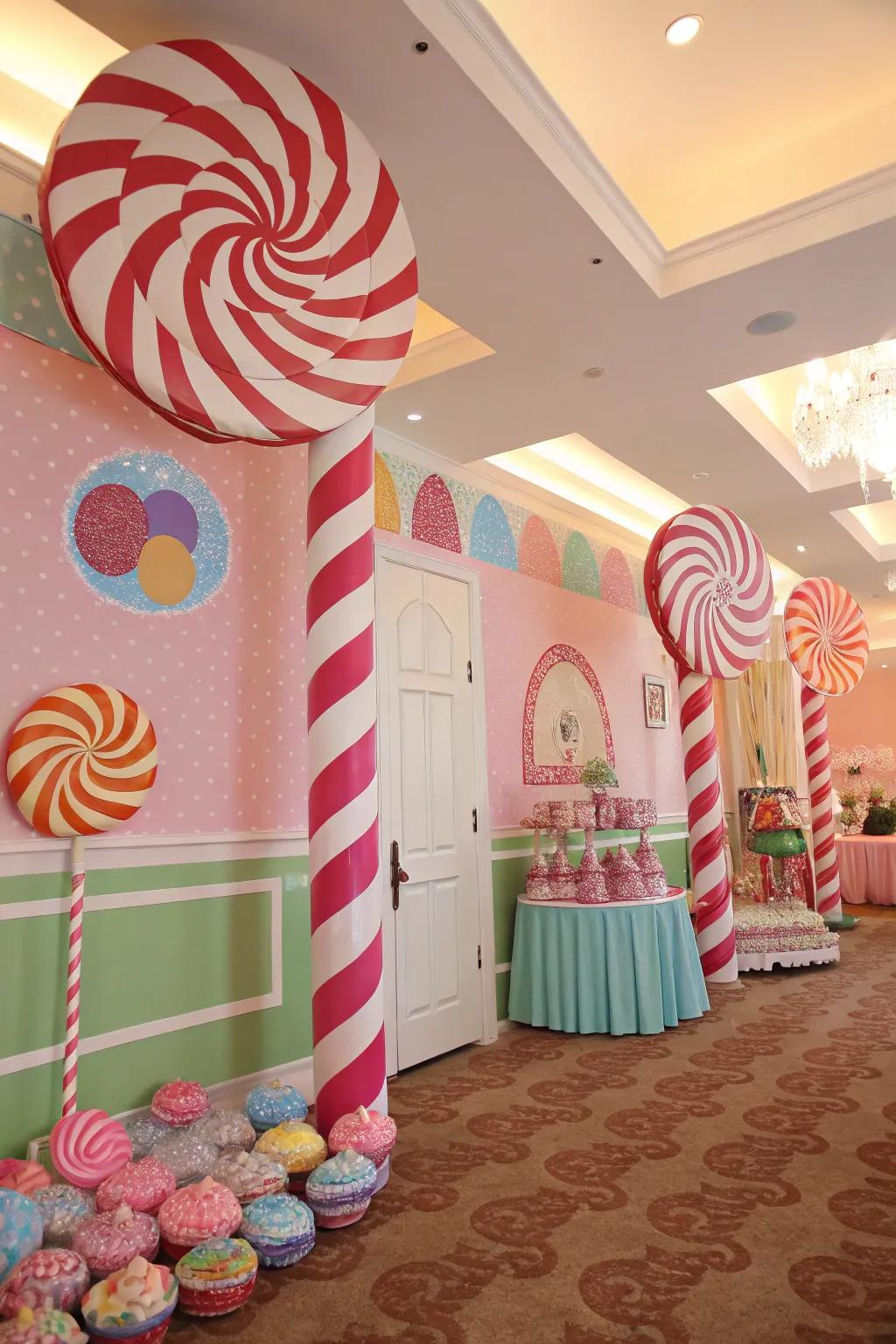 Step into a magical Candyland full of vibrant colors and sweet delights.