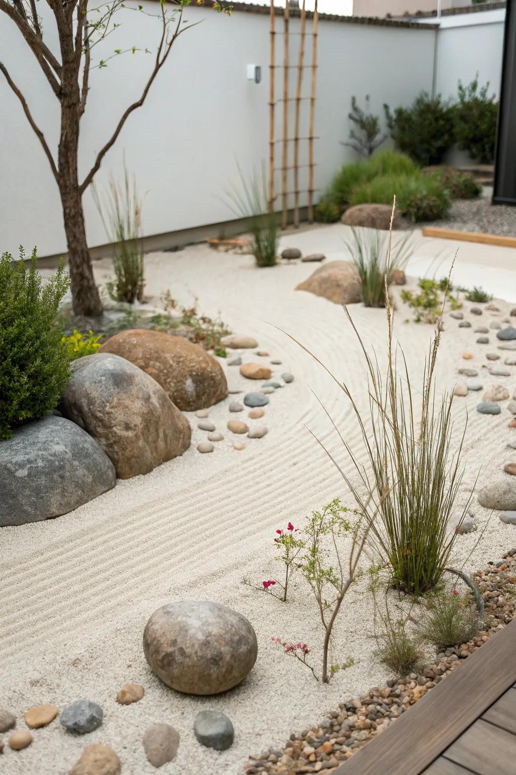 Embrace simplicity through a minimalist garden concept.