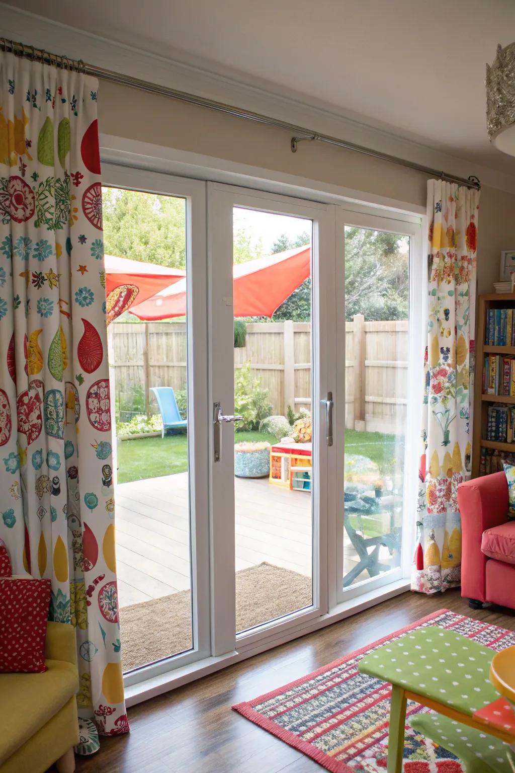 Designed shades add a lively touch to any space.