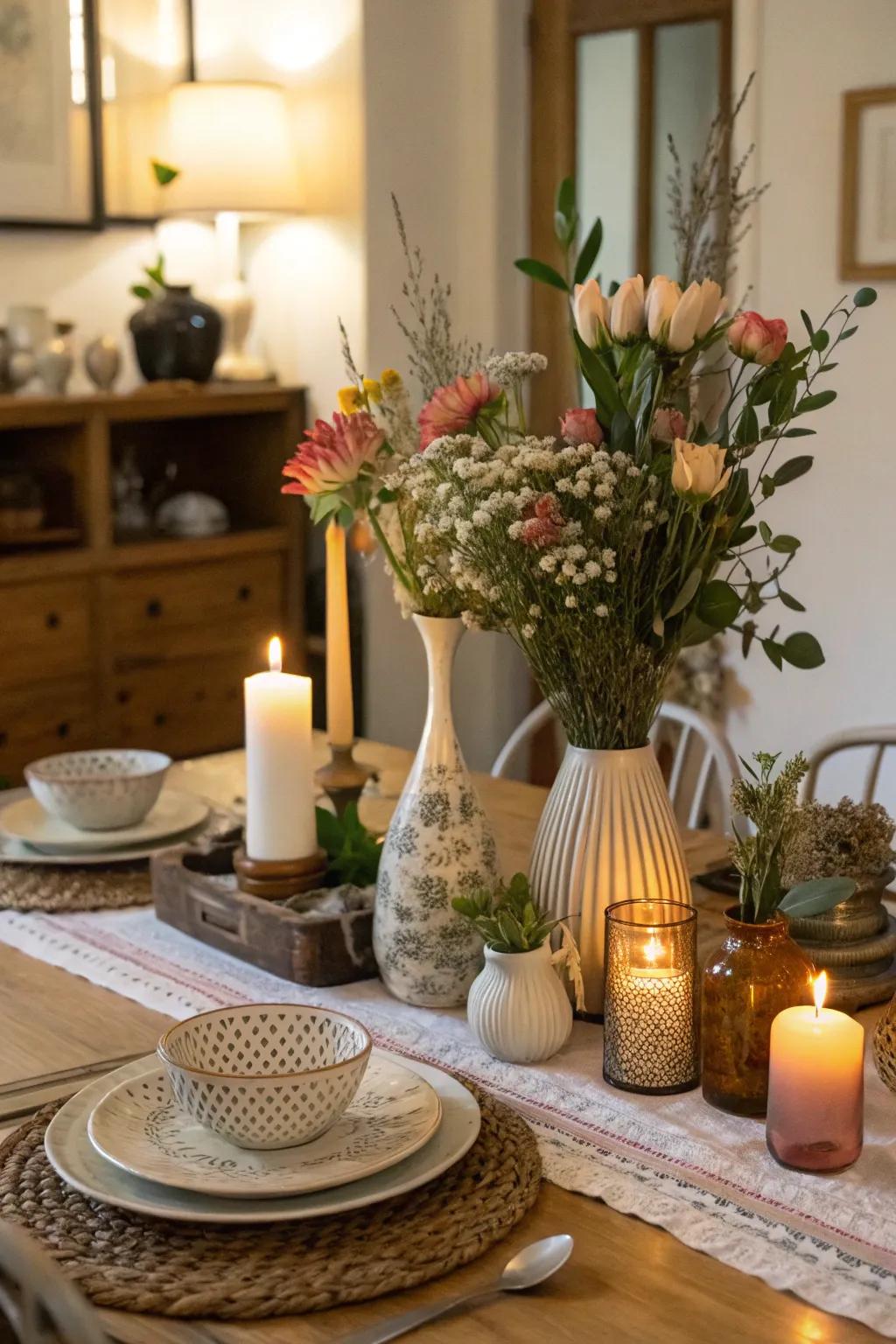 Retro displays fashion a diverse centerpiece allure.