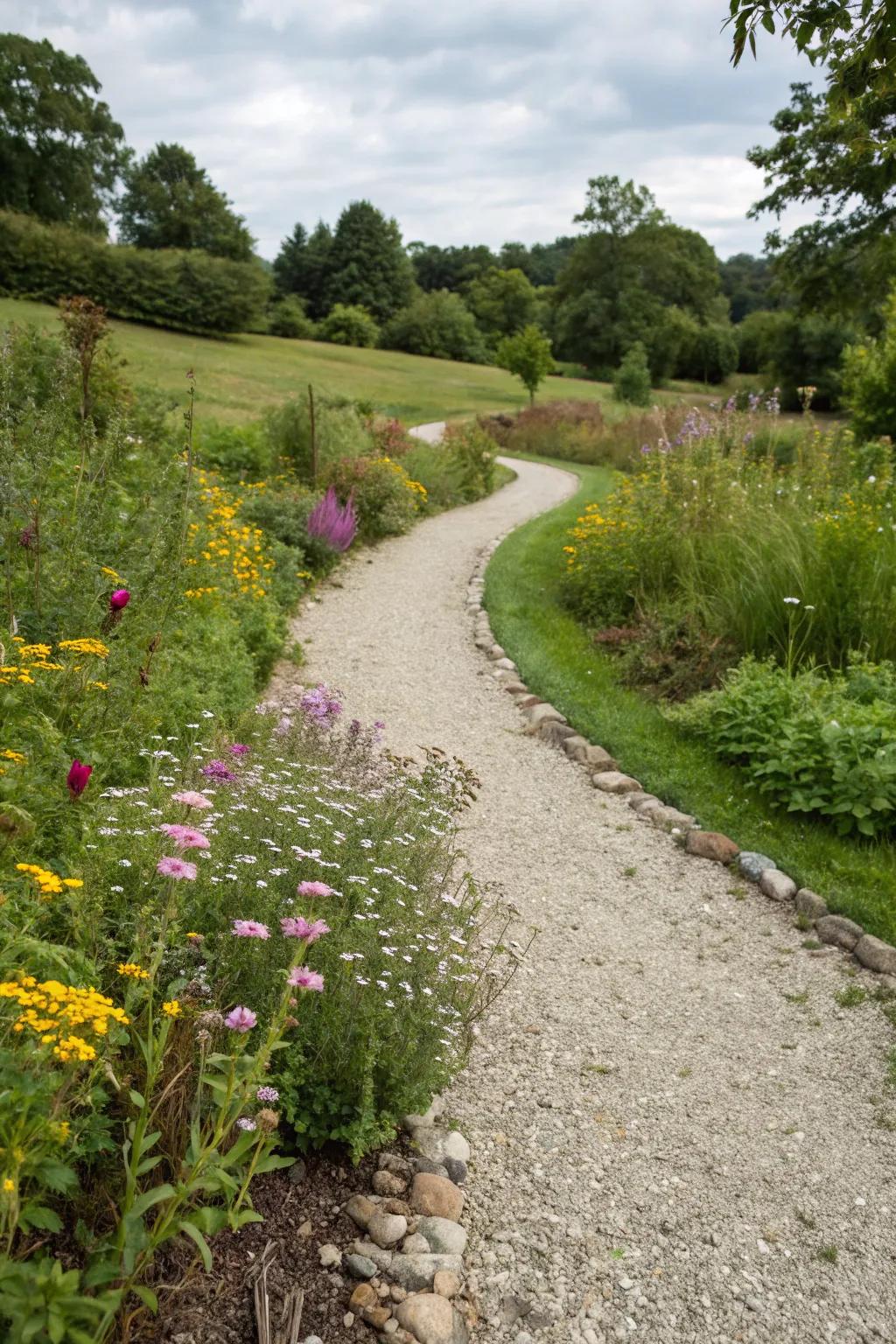 Pea gravel paths are simple, budget-friendly, yet beautiful.