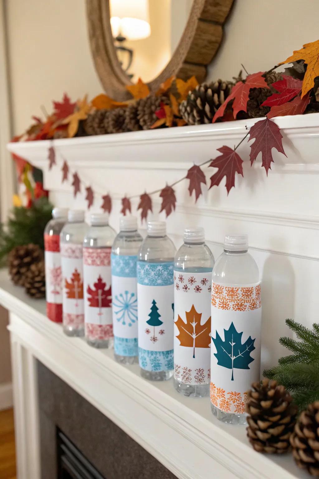 Seasonal water bottle designs to match the changing decor.