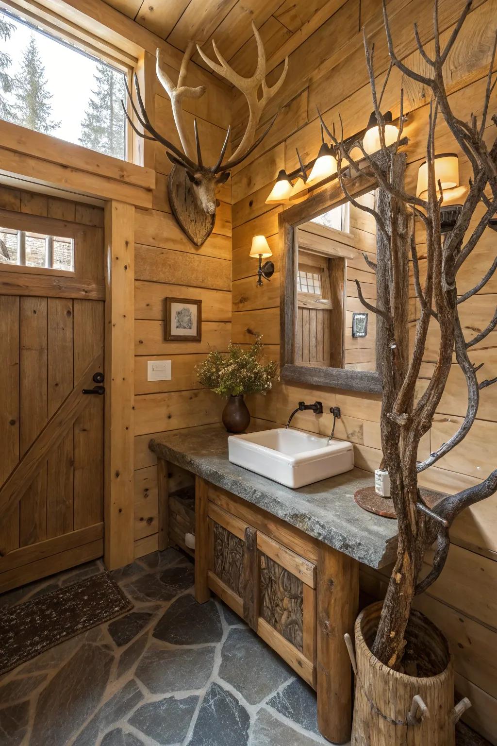 Organic decor pulls together the Western motif.