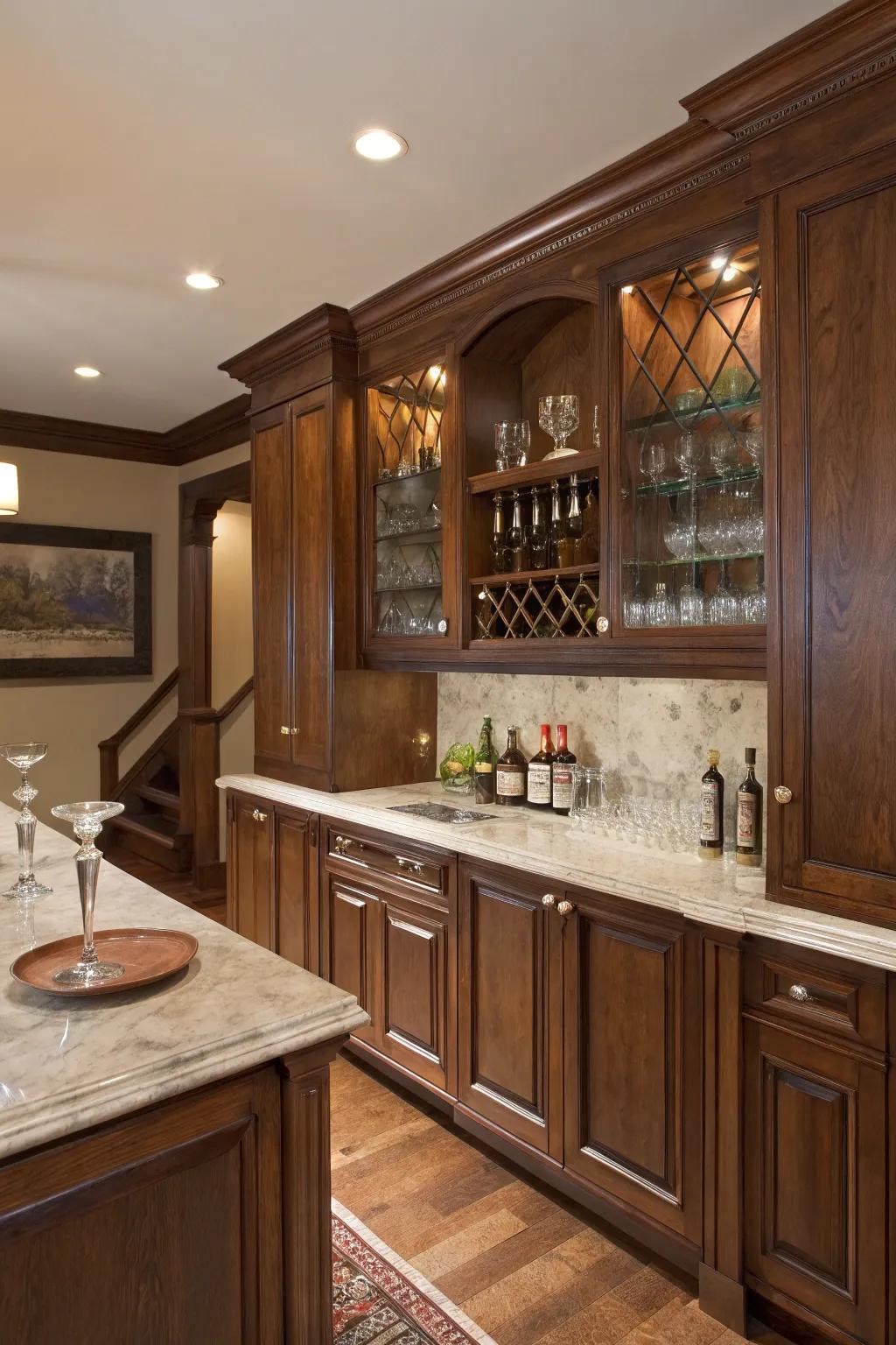 Embrace a cozy feel with classic wood tones.