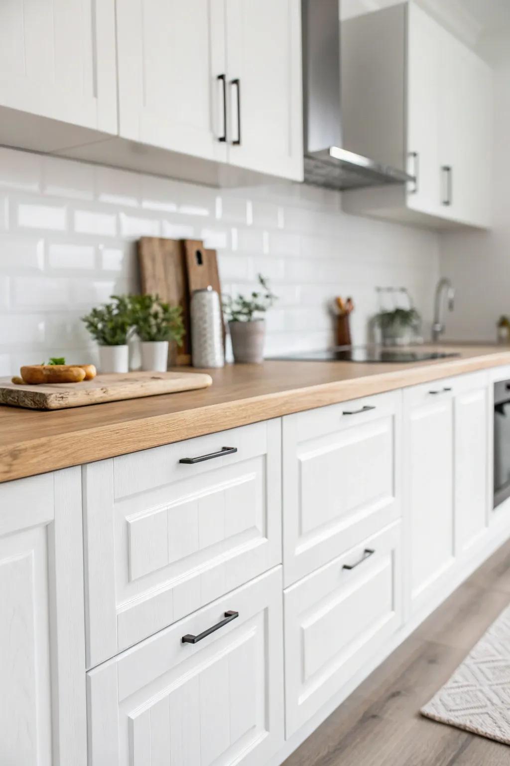 This minimalist kitchen is all about simplicity and elegance.