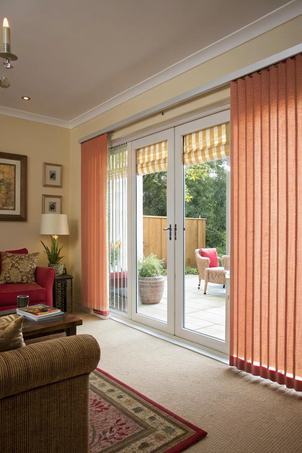Textured vertical blinds inject personality into your space.
