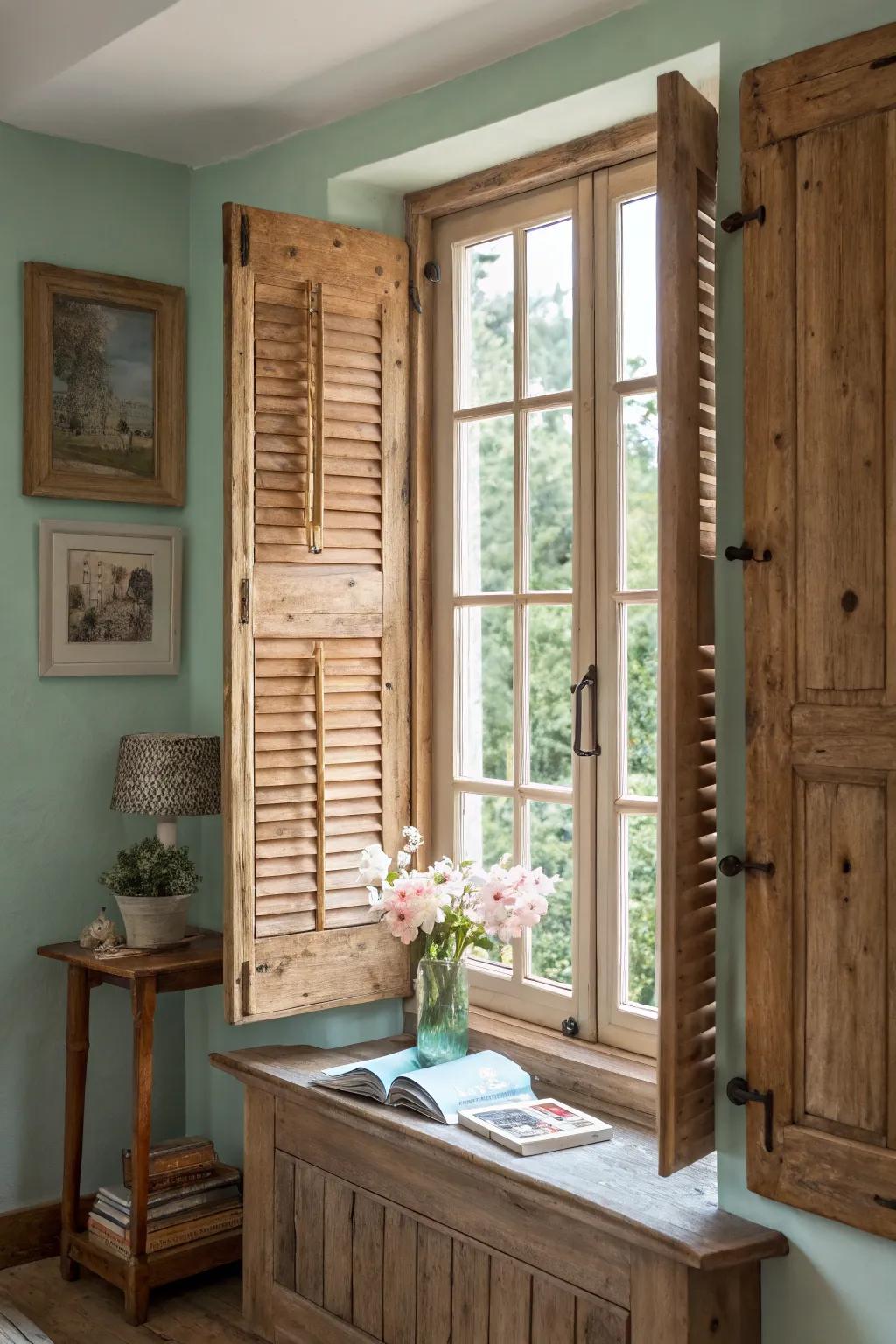 Achieve farmhouse charm using country window closures.
