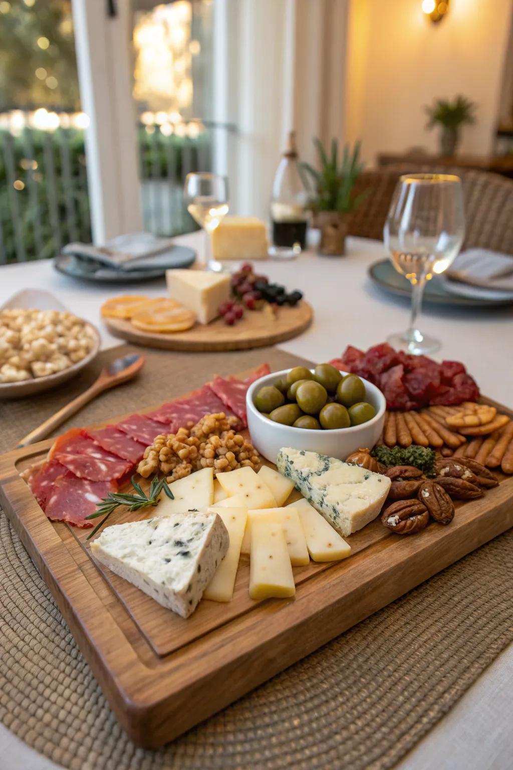 A well-curated cheese board complements any wine gathering.