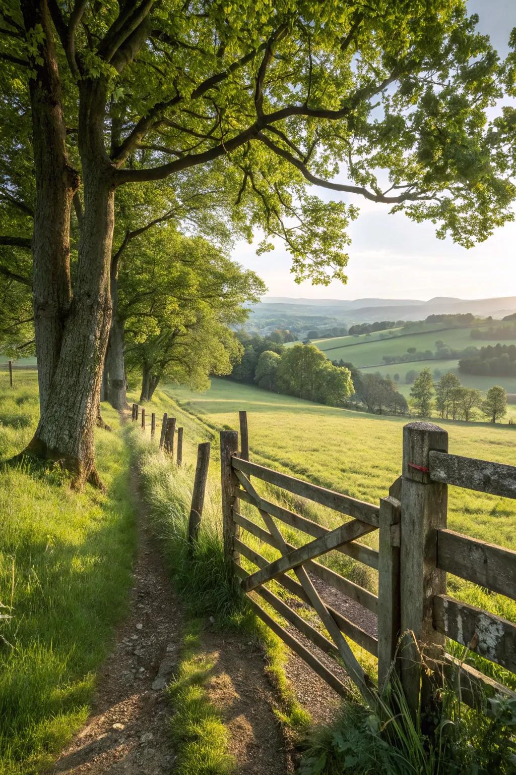 Rustic wooden fences offer a natural and tranquil feel to any outdoor space.