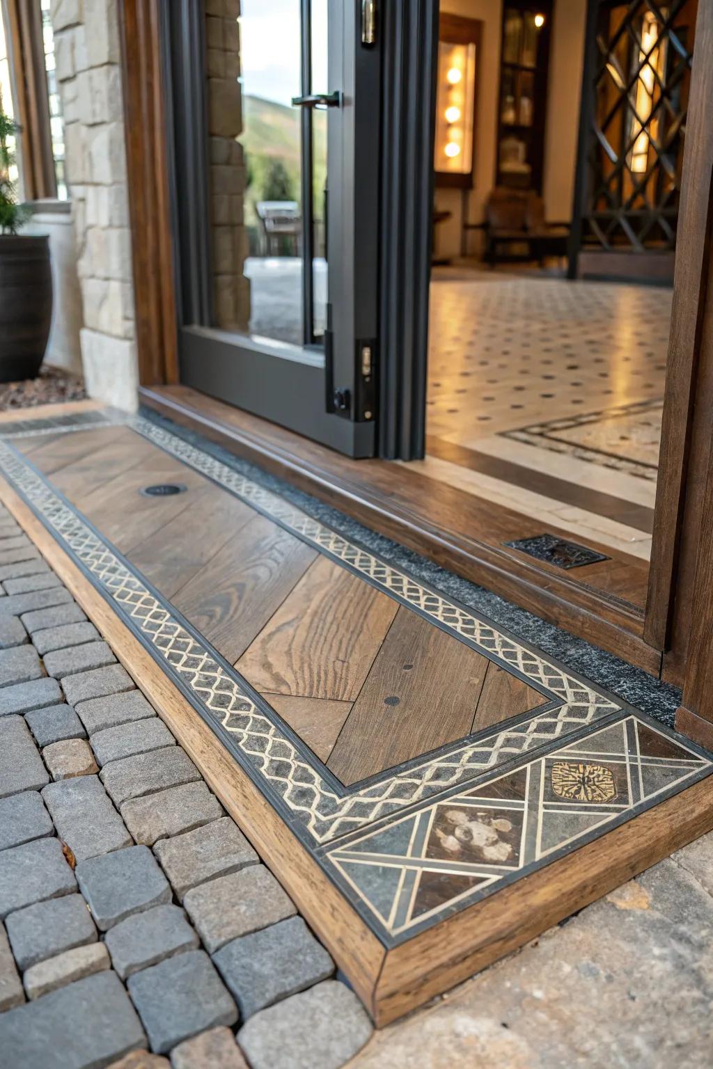 The mix of materials in the borders adds luxury and uniqueness.