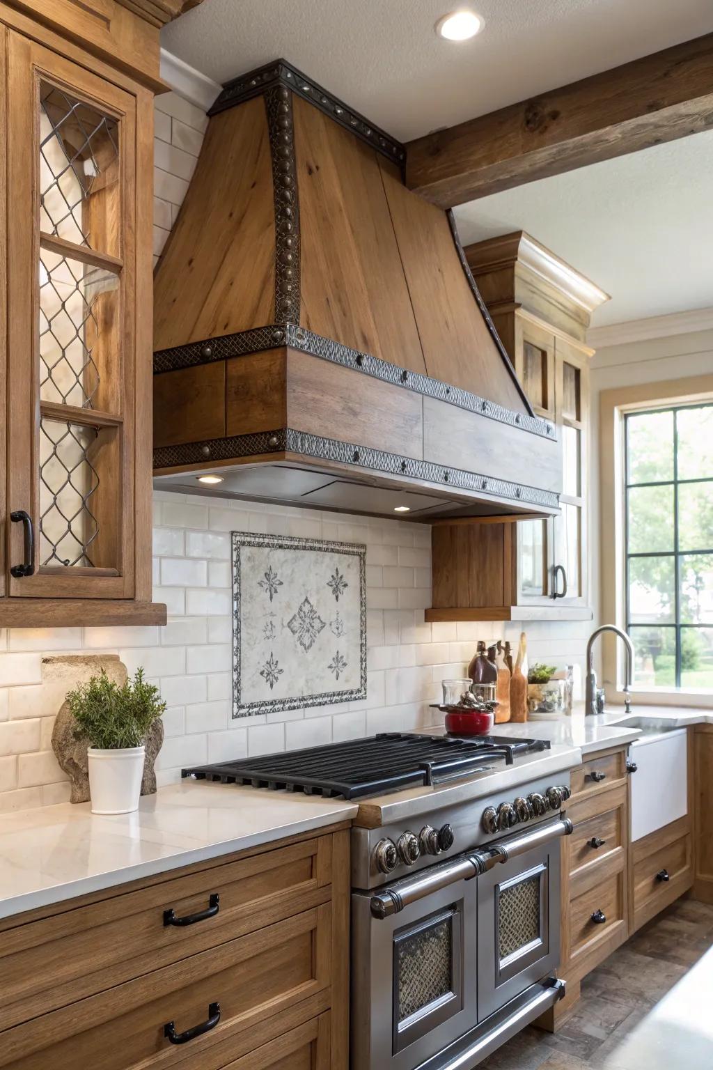 Combine wood with modern elements for a contemporary twist.