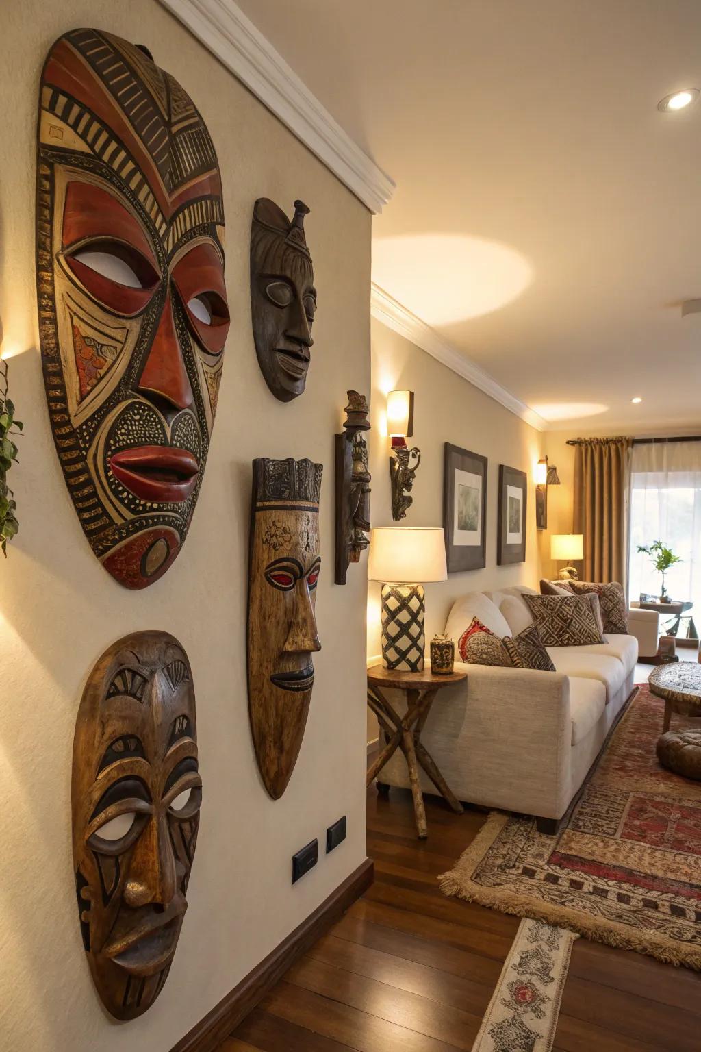 Infuse your design with the cultural richness of wooden face coverings.