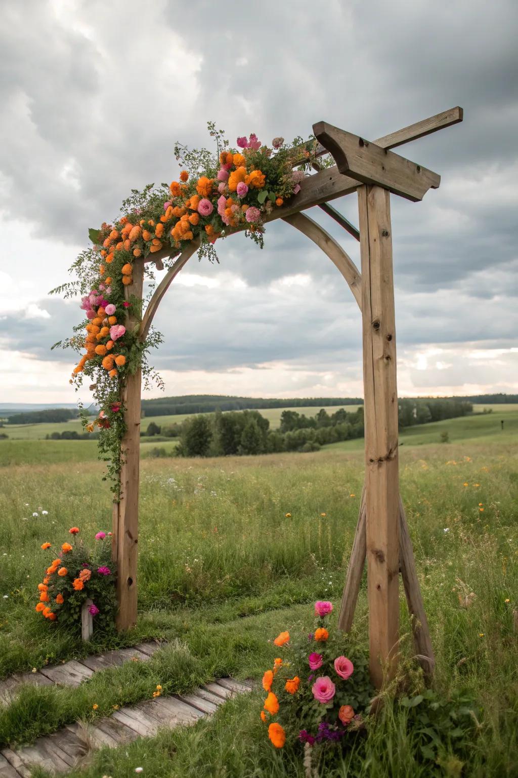 A color burst makes your arch the center of attention.