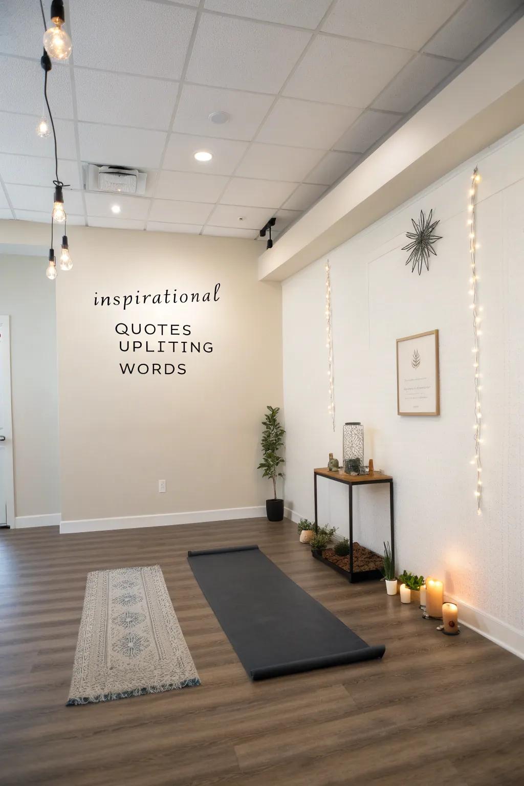 Inspire daily with a wall filled with motivational quotes.
