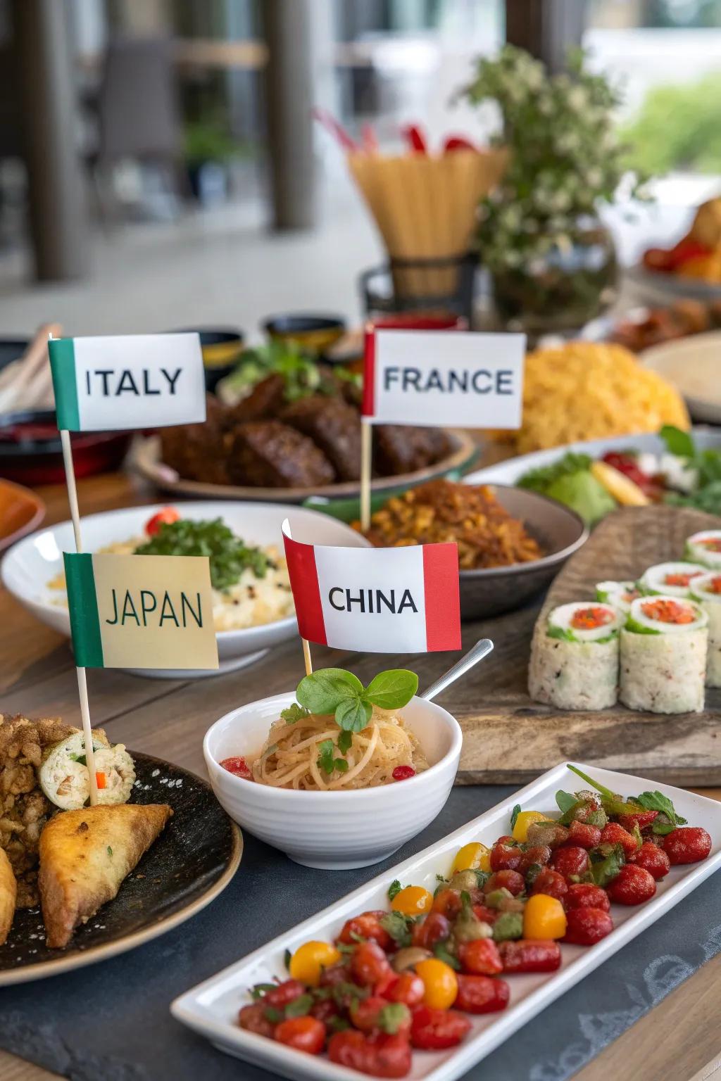 A potluck that brings international flavors to your global games celebration.
