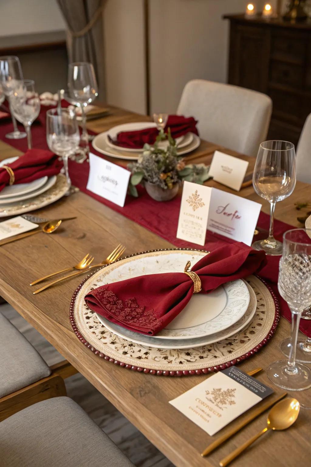 Personalized place settings add a special touch.