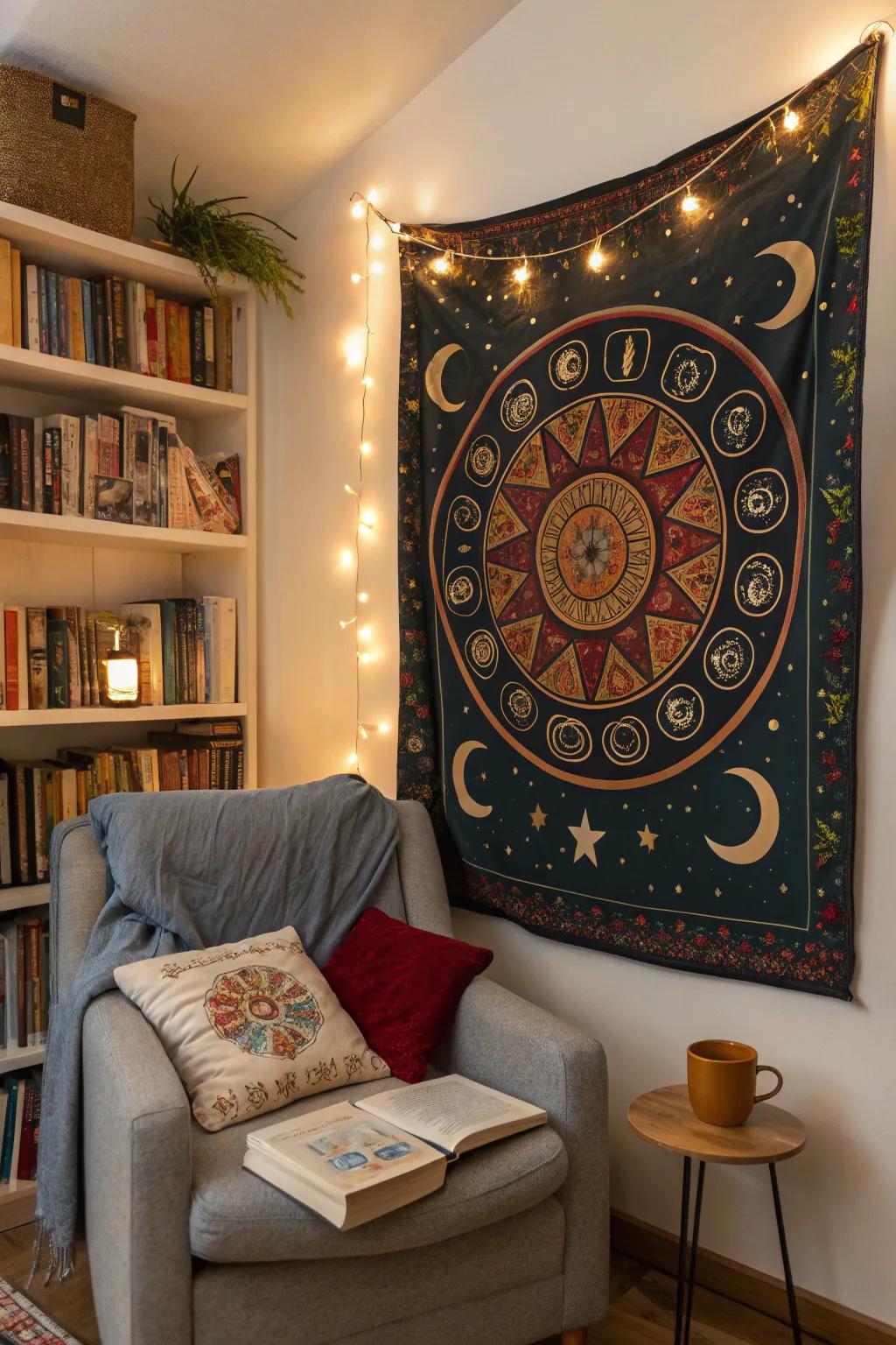 Astrological wall hangings capture the wonder of the stars.