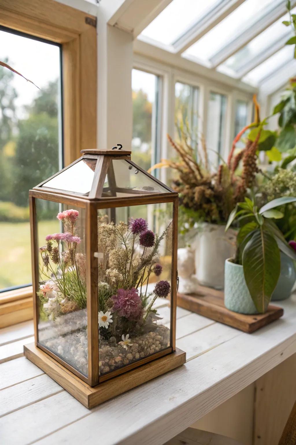 Preserve the flowers from your special days in a floral display.