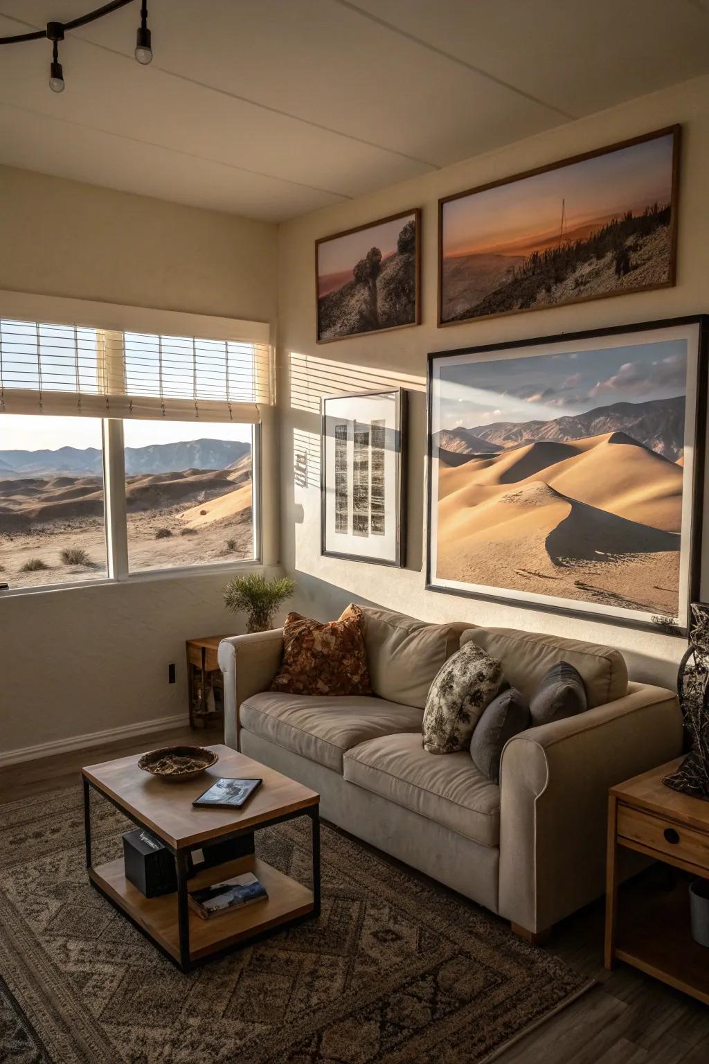 Desert-themed artwork introduces the splendor of Arizona scenery to interiors.