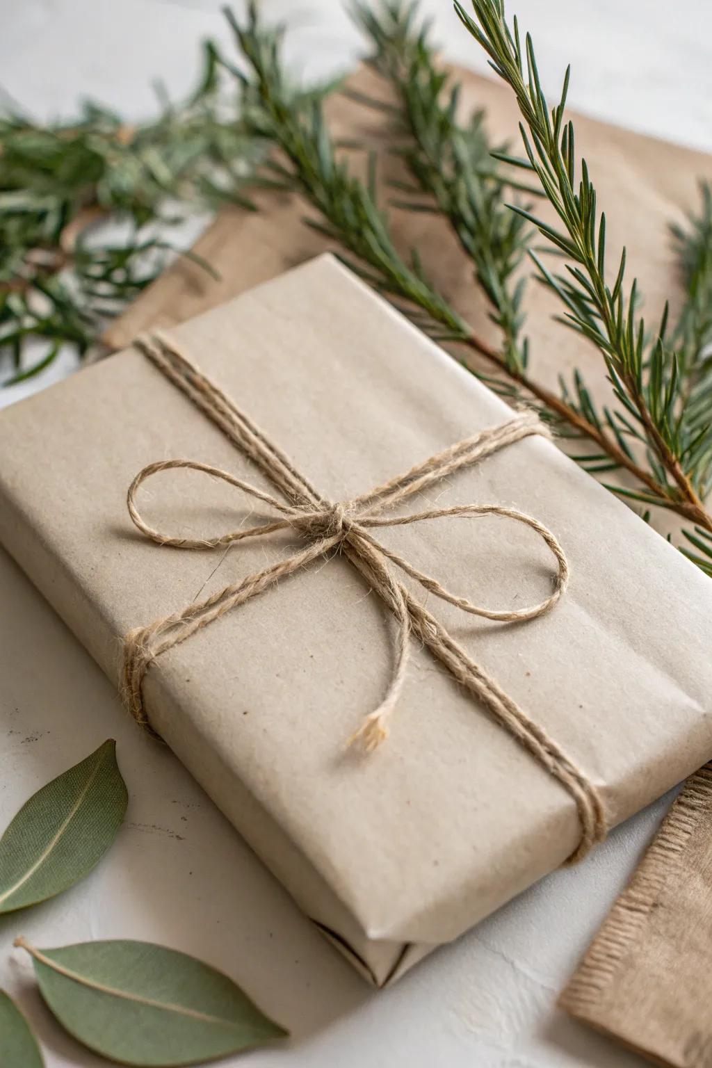 An eco-conscious enfolded gift, merging sustainability with style.