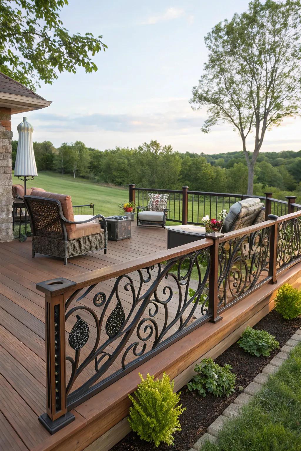 Artistic railings contribute individuality and charm to your terrace.