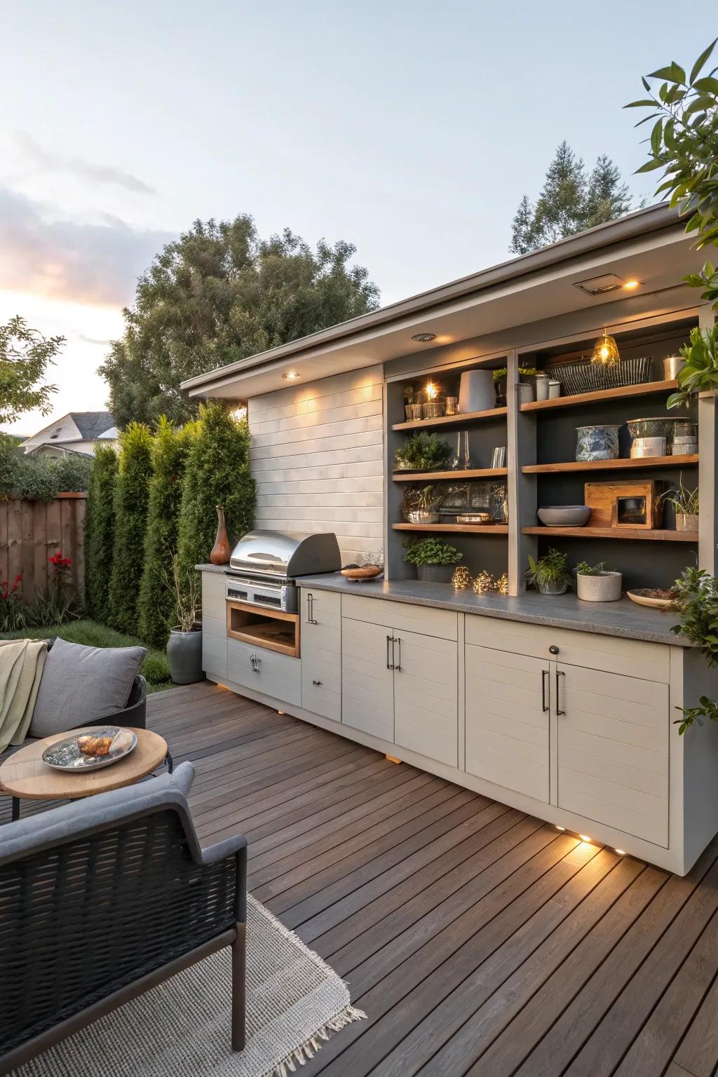 Smart storage keeps things tidy.