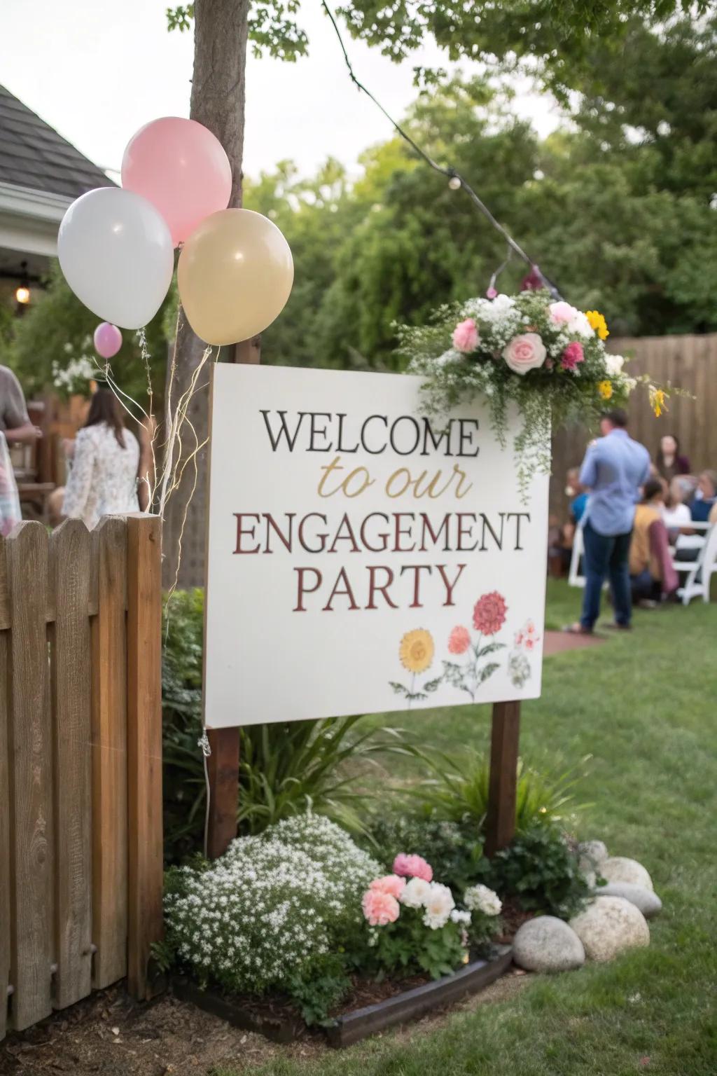 Custom signs contribute a distinct and personal feel to the celebration.