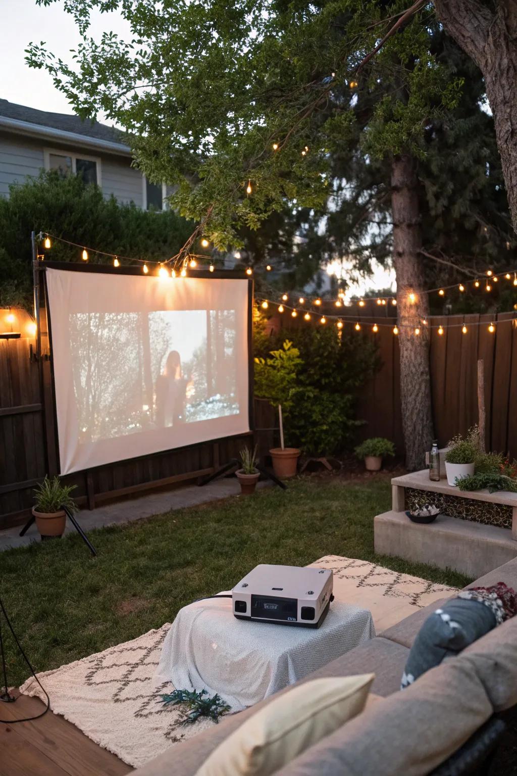 An outdoor viewing space transports the spectacle of cinema to your garden.