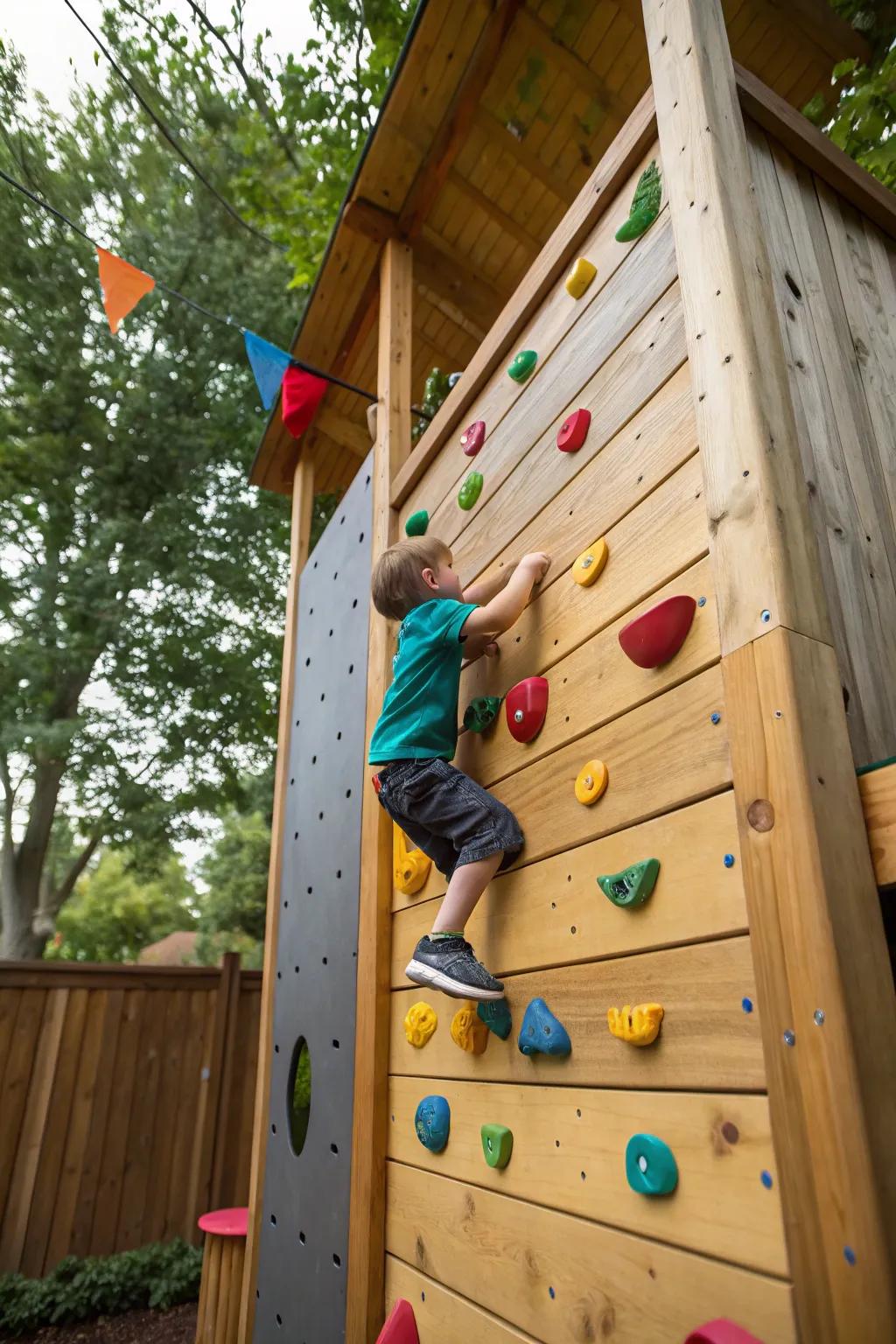 Soar to new heights using a backyard climbing structure.