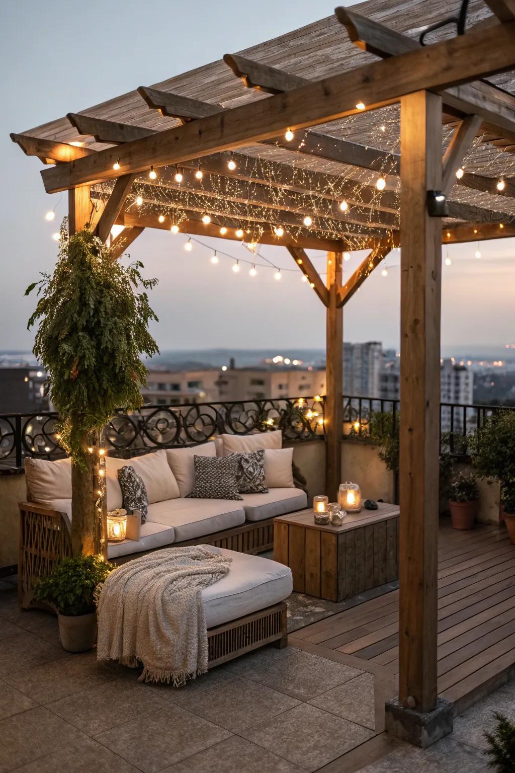 Wood arbors add character and charm to your balcony.